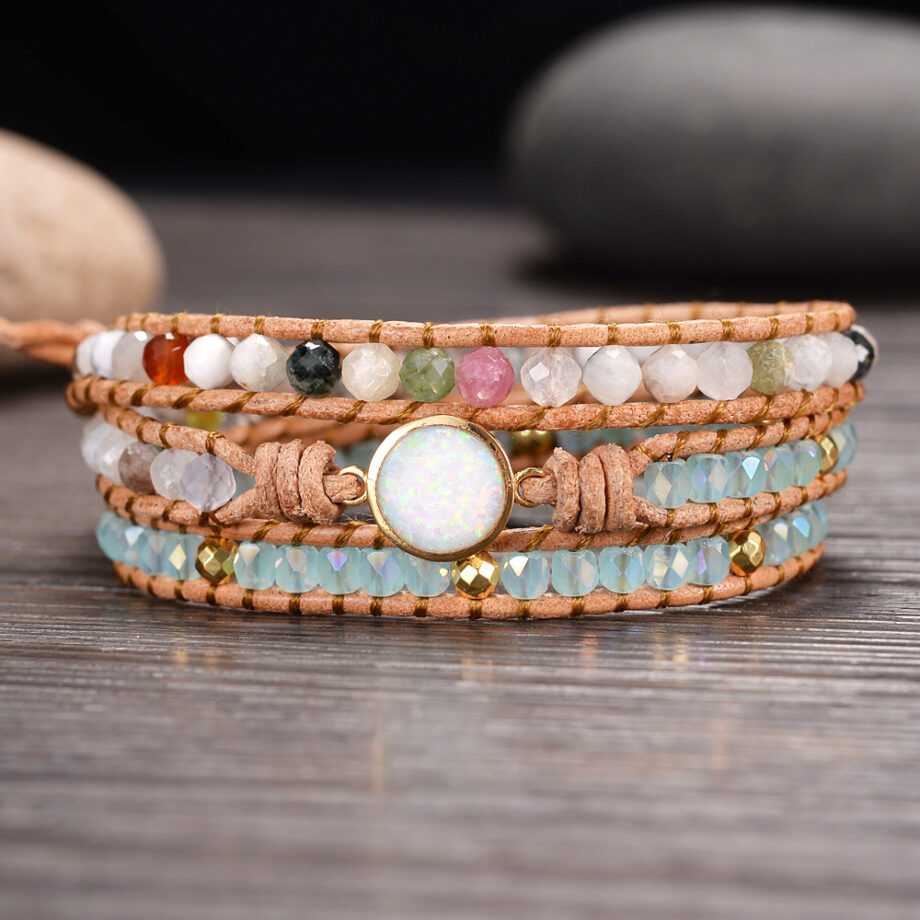 Opal Braided Bracelet | Handcrafted Sterling Silver Boho Jewelry – Hypoallergenic & Adjustable