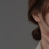 S925 Silver Round Synthetic Opal Stud Earrings | Affordable Luxury – Hypoallergenic & Timeless