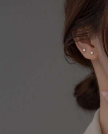 S925 Silver Round Synthetic Opal Stud Earrings | Affordable Luxury – Hypoallergenic & Timeless