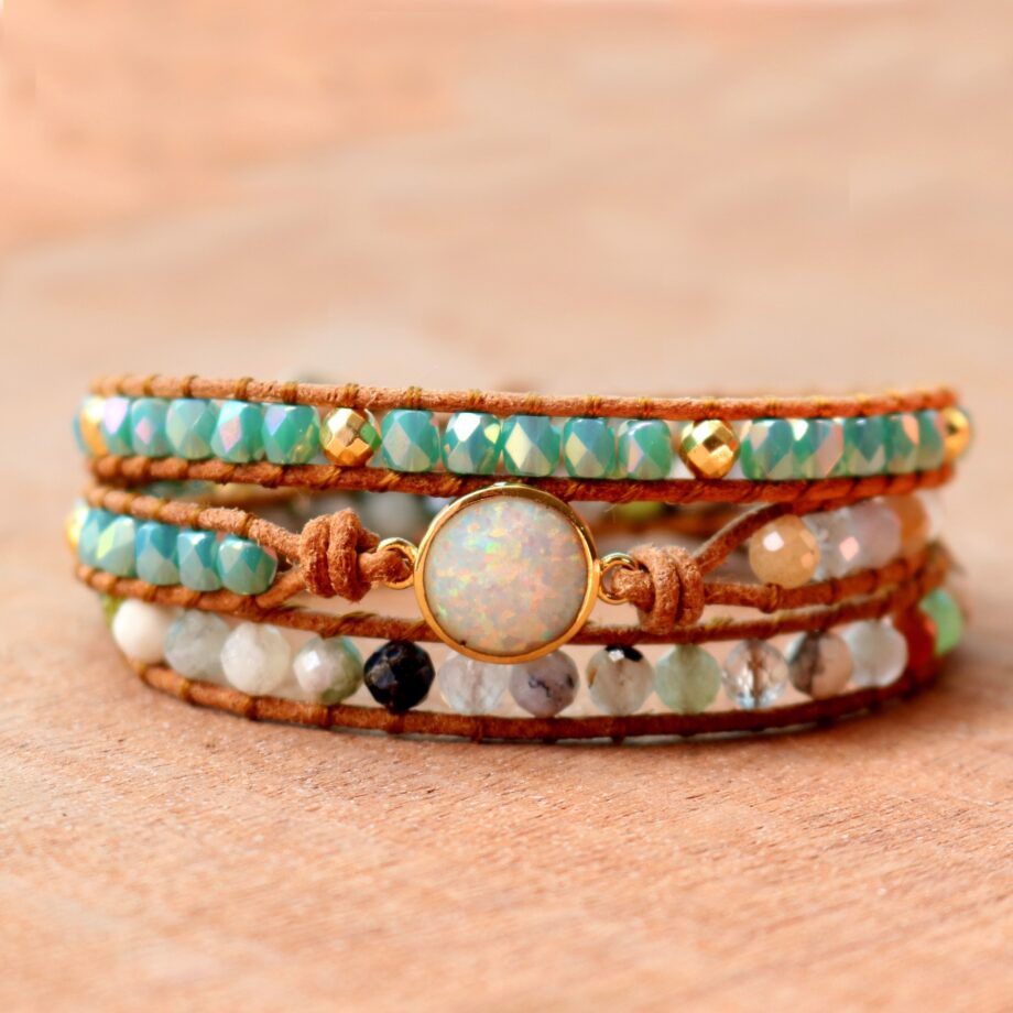 Opal Braided Bracelet | Handcrafted Sterling Silver Boho Jewelry – Hypoallergenic & Adjustable