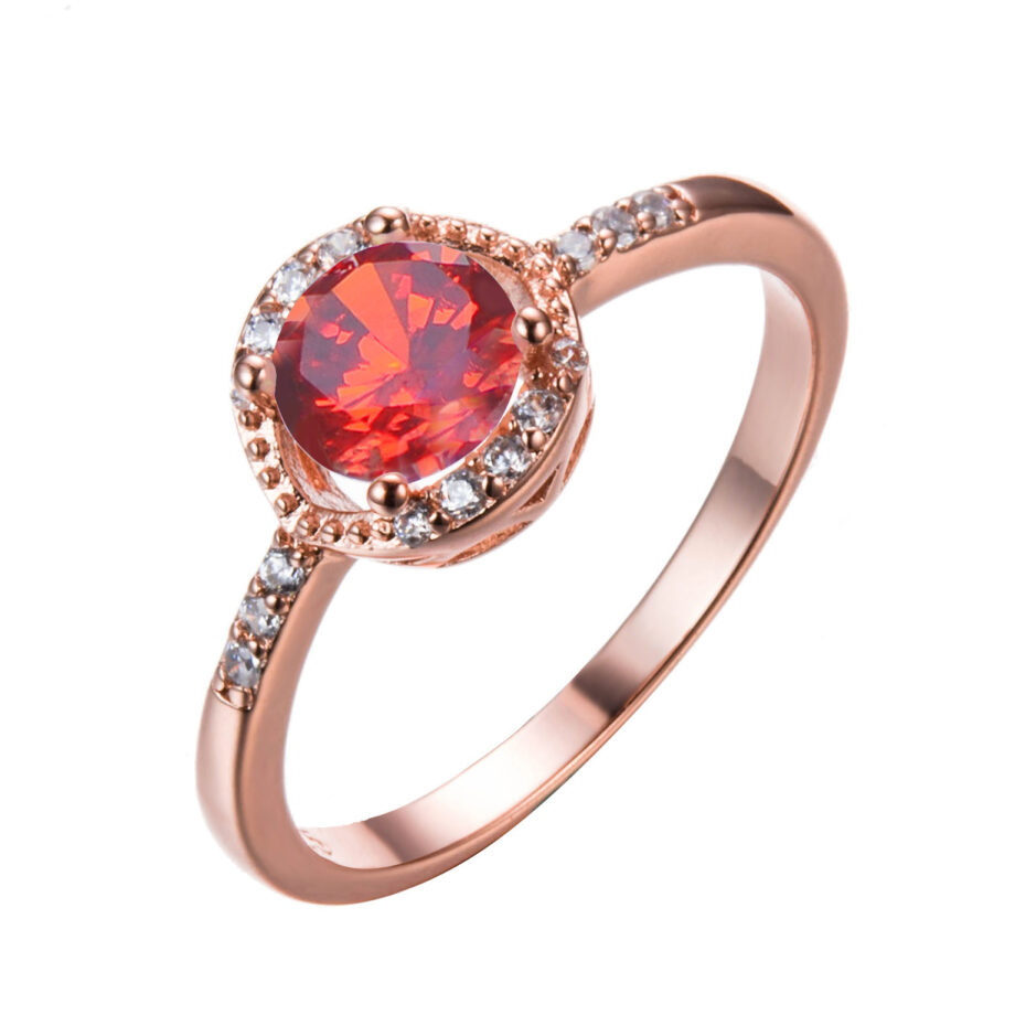 Rose Gold Opal & Zircon Ring | Round Celestial Jewelry – Hypoallergenic & Handcrafted