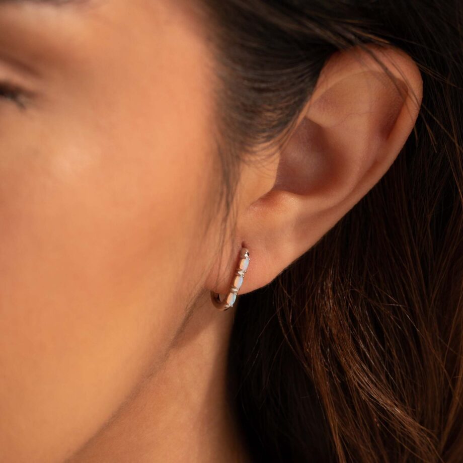 Retro Hipster Opal Earrings | Vintage-Inspired Natural Opal Jewelry – 925 Silver Boho Style