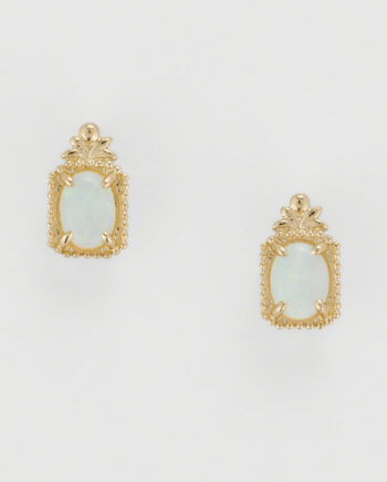 14K Gold African Opal Earrings | Handcrafted Luxury Jewelry – Hypoallergenic & Ethical