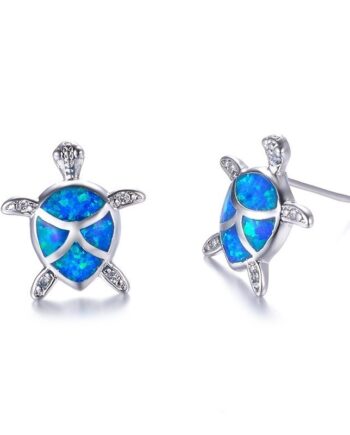 Opal Turtle Stud Earrings | European & American Style Jewelry – Hypoallergenic 925 Silver
