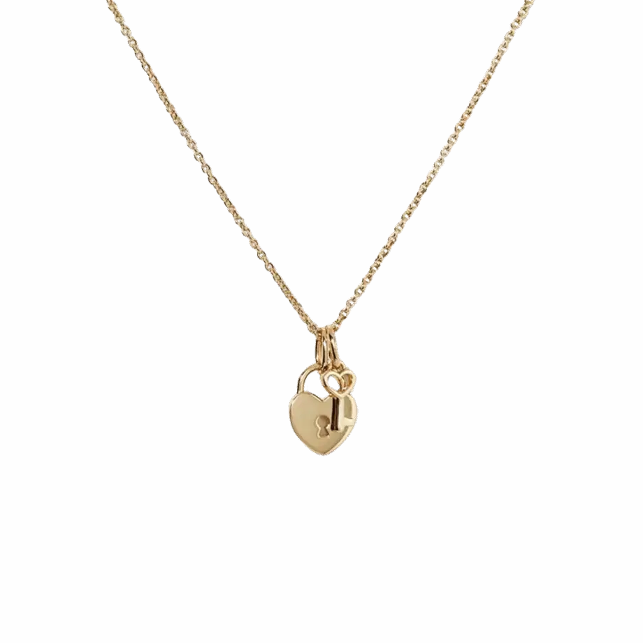 Lock & Key Couple Necklace Set - 18K Gold Symbolic Love Jewelry | Matching Valentines Gift for Him & Her