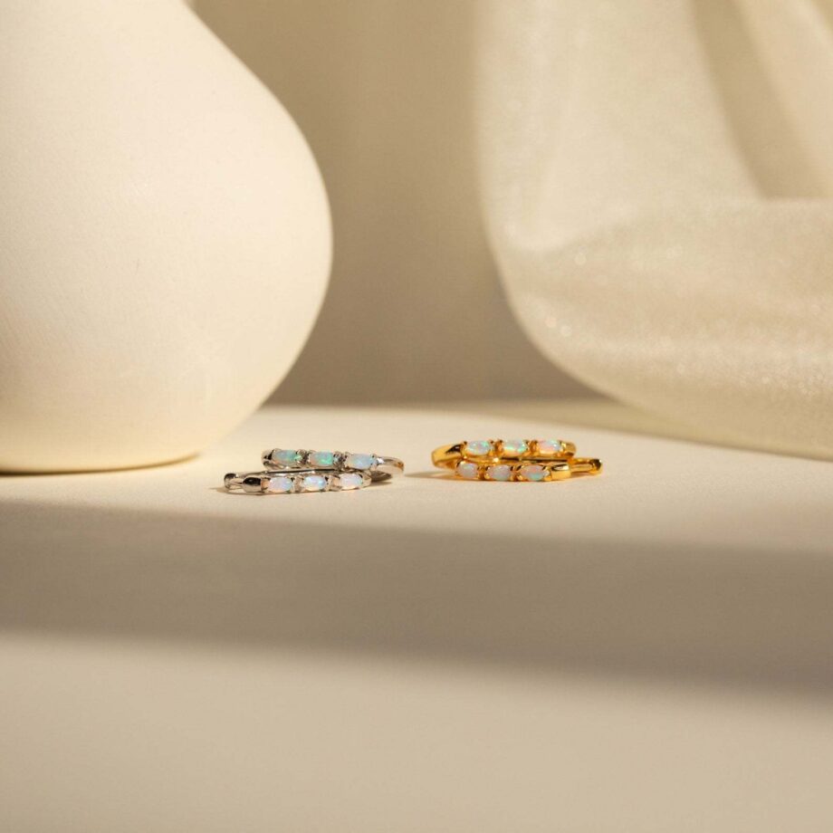 Retro Hipster Opal Earrings | Vintage-Inspired Natural Opal Jewelry – 925 Silver Boho Style