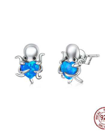 Octopus Opal Earrings | 925 Sterling Silver Jewelry for women – Hypoallergenic & Bold